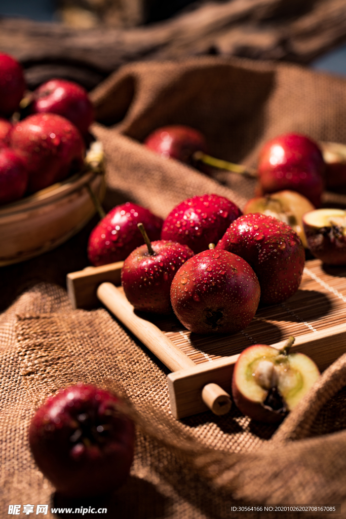 山楂水果果实背景海报素材