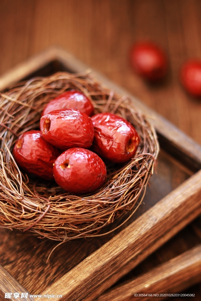 红枣养生补品背景海报素材