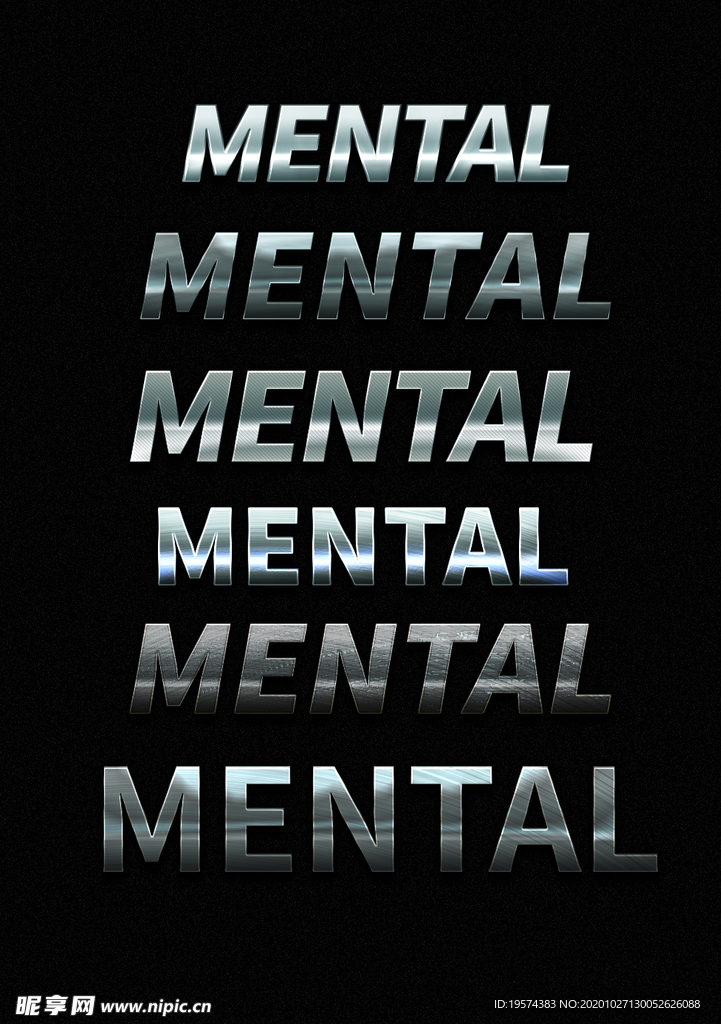 不锈钢金属样式字体