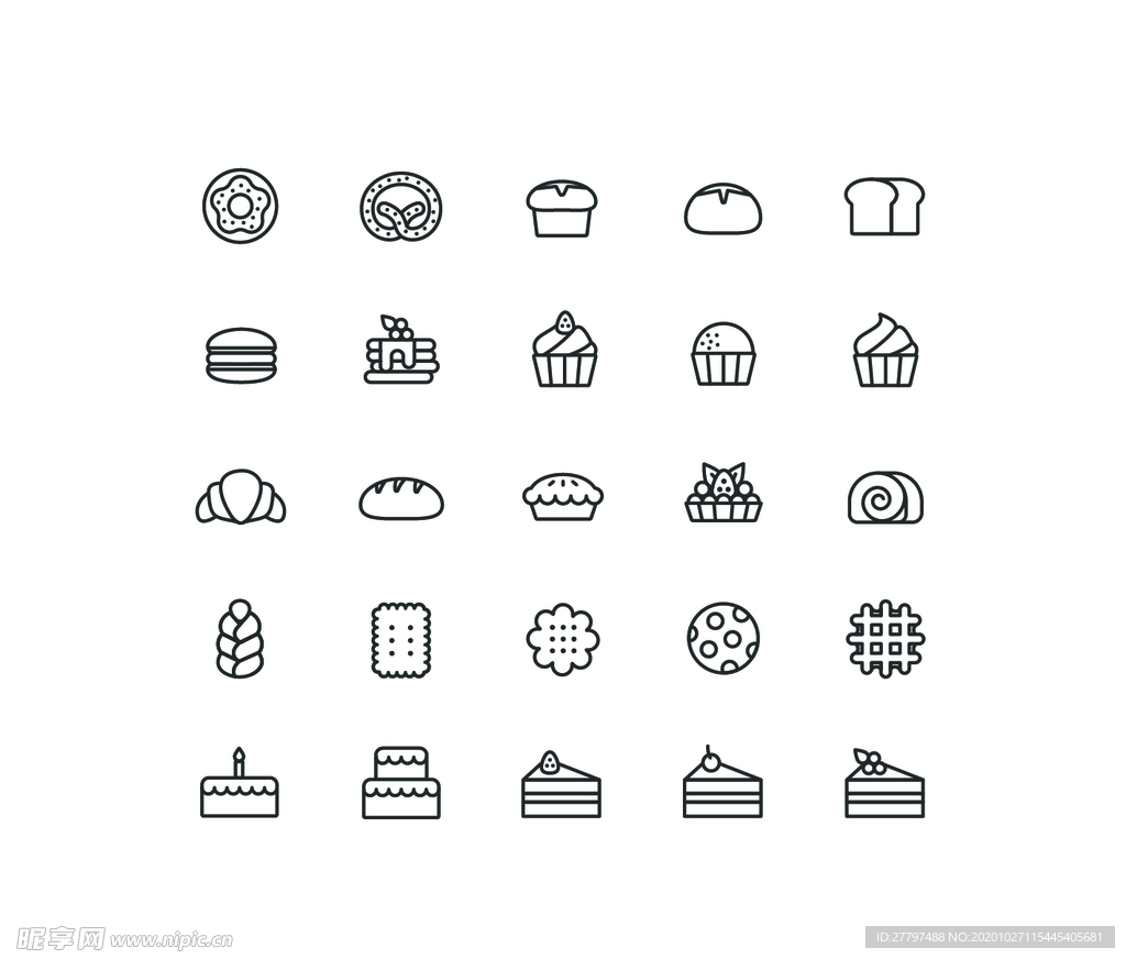 烘焙面包甜点图标