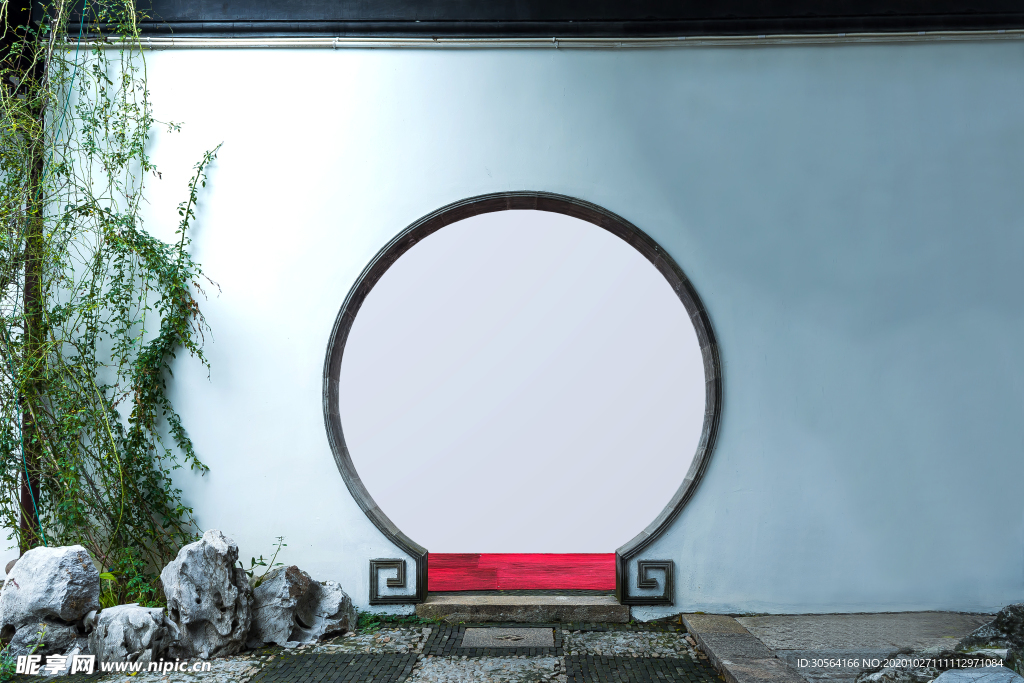 苏州庭院传统复古建筑背景素材