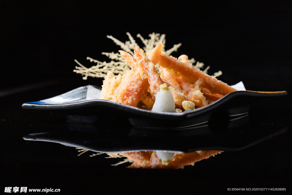 油炸天妇罗日本美食背景海报素材