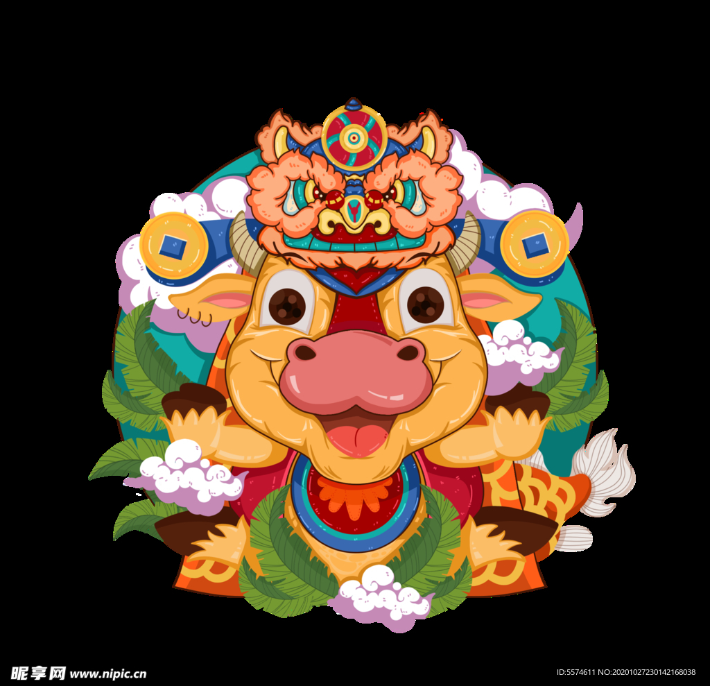 牛年卡通插画