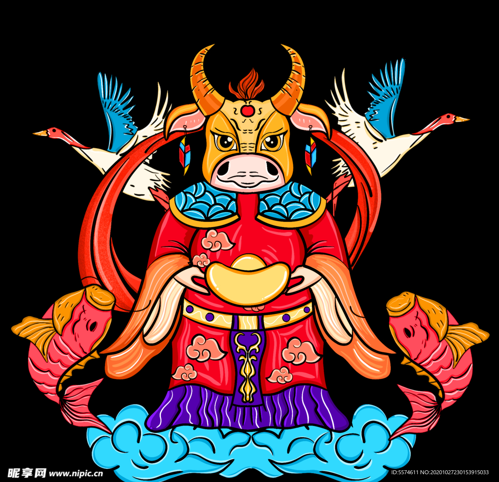 牛年卡通插画