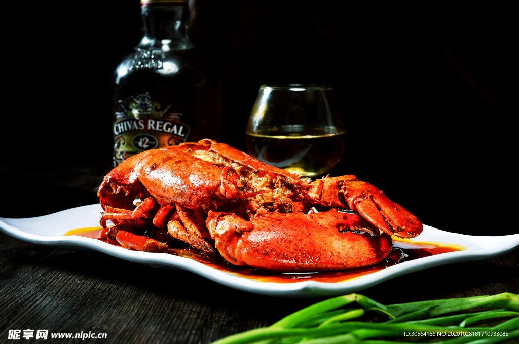 大龙虾美食食材背景海报素材