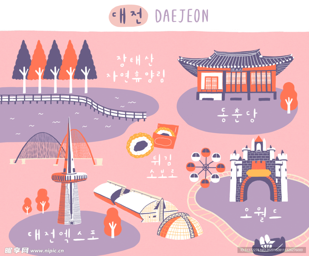 手绘古代建筑图片