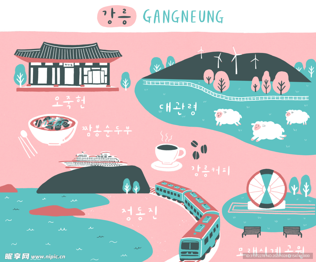 手绘古代建筑图片