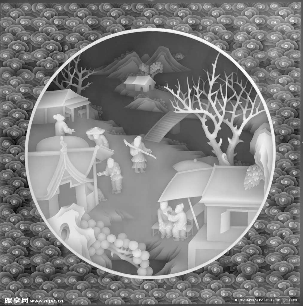 精雕图 浮雕图 灰度图 黑白图