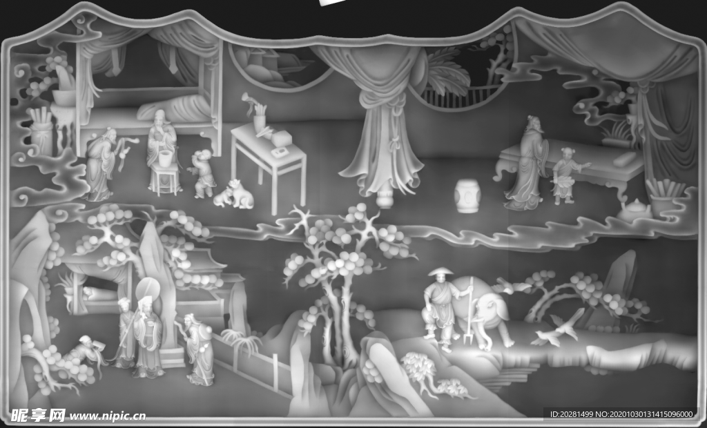 精雕图 浮雕图 灰度图 黑白图