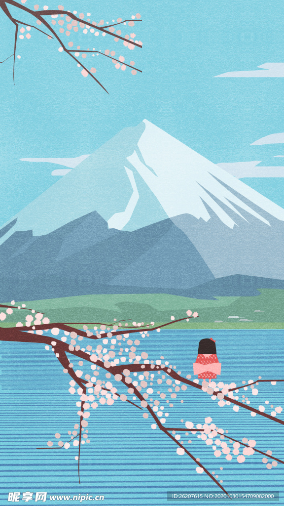 富士山下的女孩