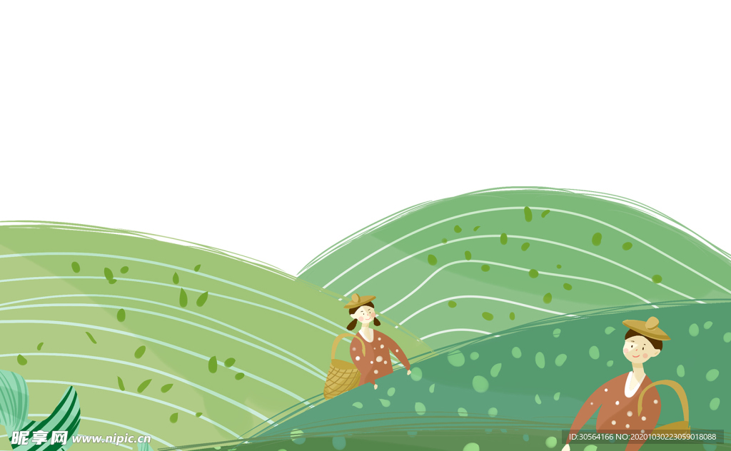 茶叶茶园清新简约背景海报素材