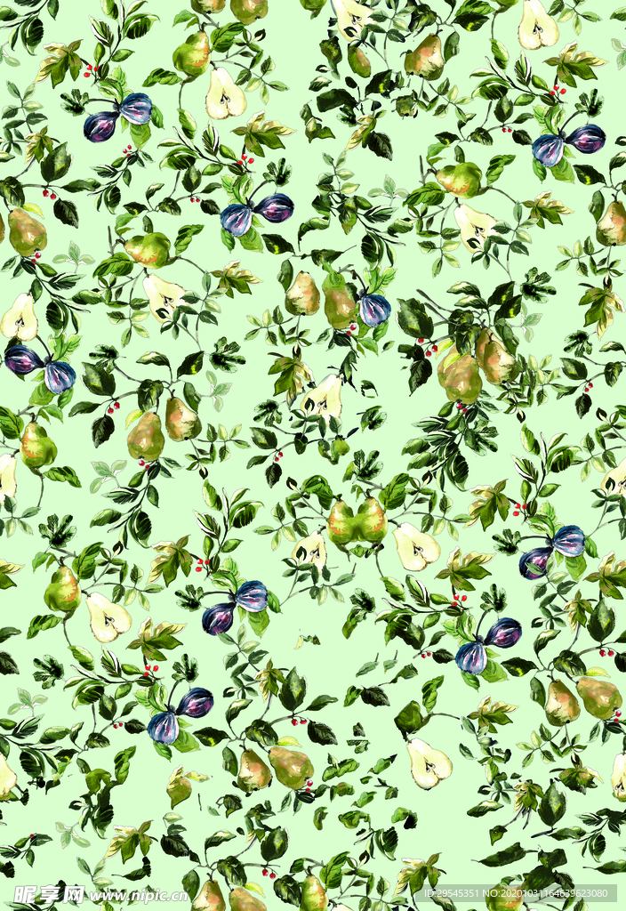 热带花 数码印花 手绘花 热带