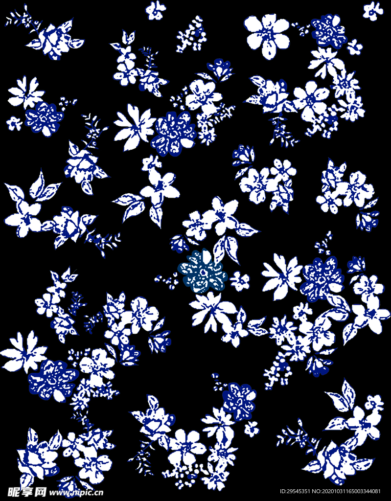 热带花 数码印花 手绘花 热带