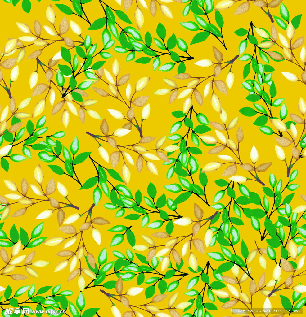 热带花 数码印花 手绘花