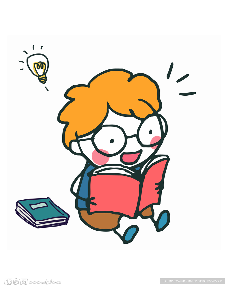 世界儿童日卡通儿童读书教育素材