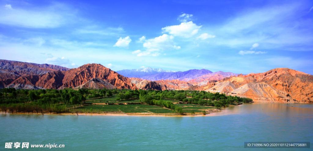 蓝色的天空  黄河