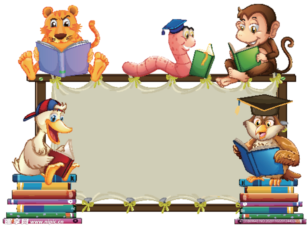 卡通动物 文本框