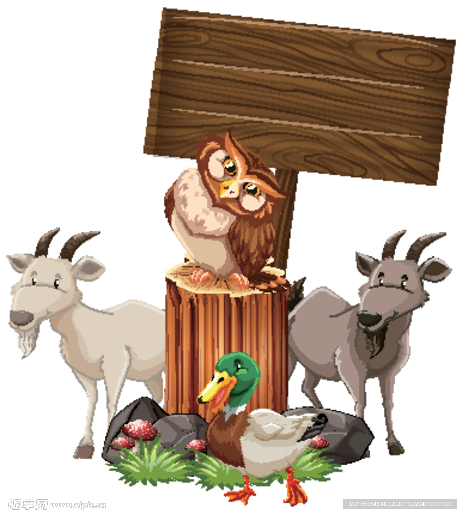 卡通动物 文本框