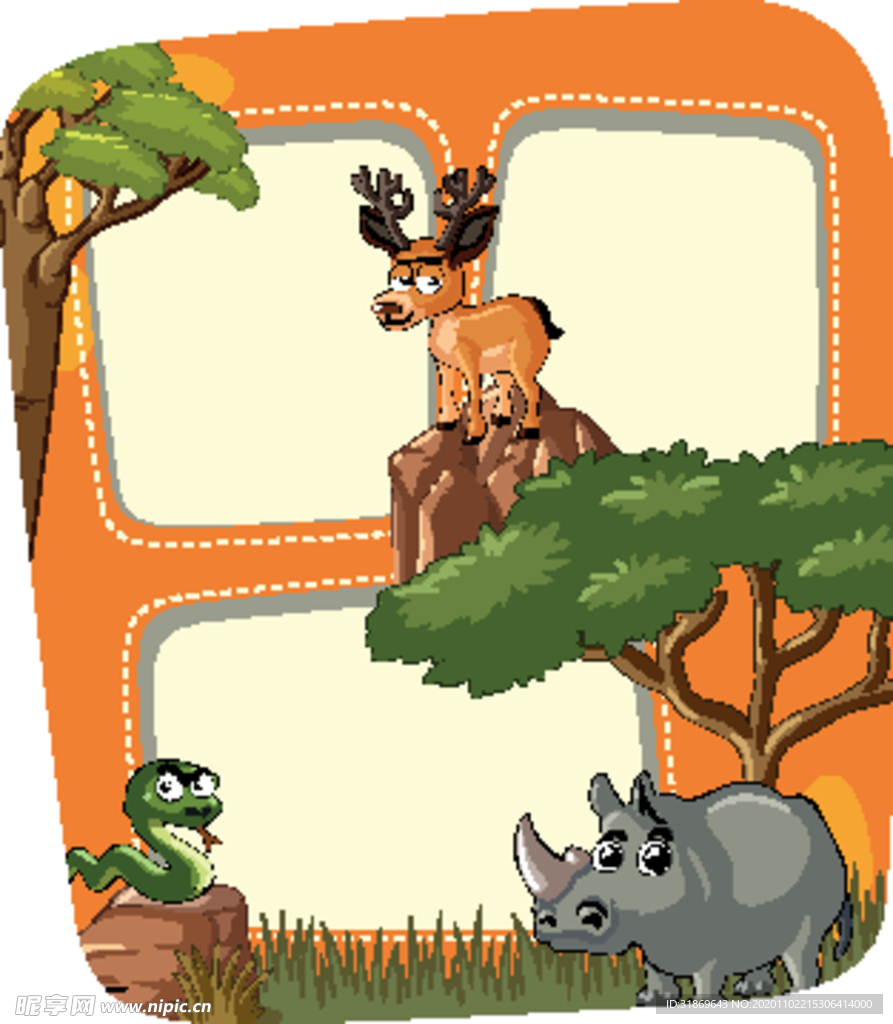 卡通动物 文本框