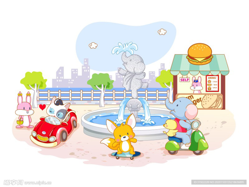 卡通动物叁拾柒