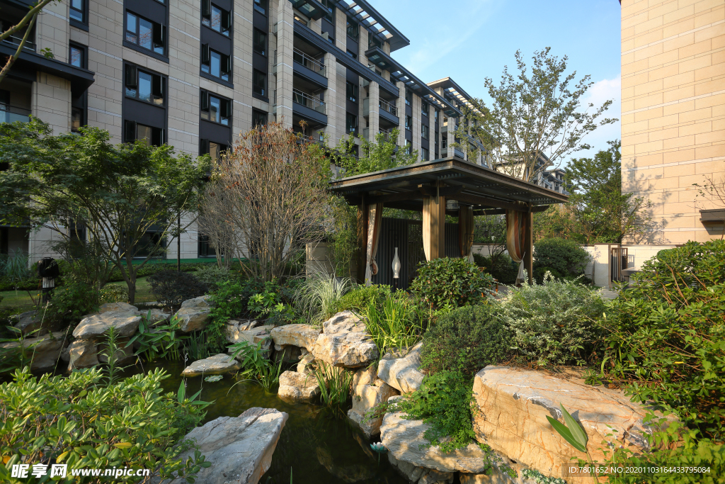 地产 新中式 洋房 实拍图 园