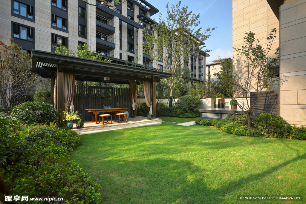 地产 新中式 洋房 实拍图 园