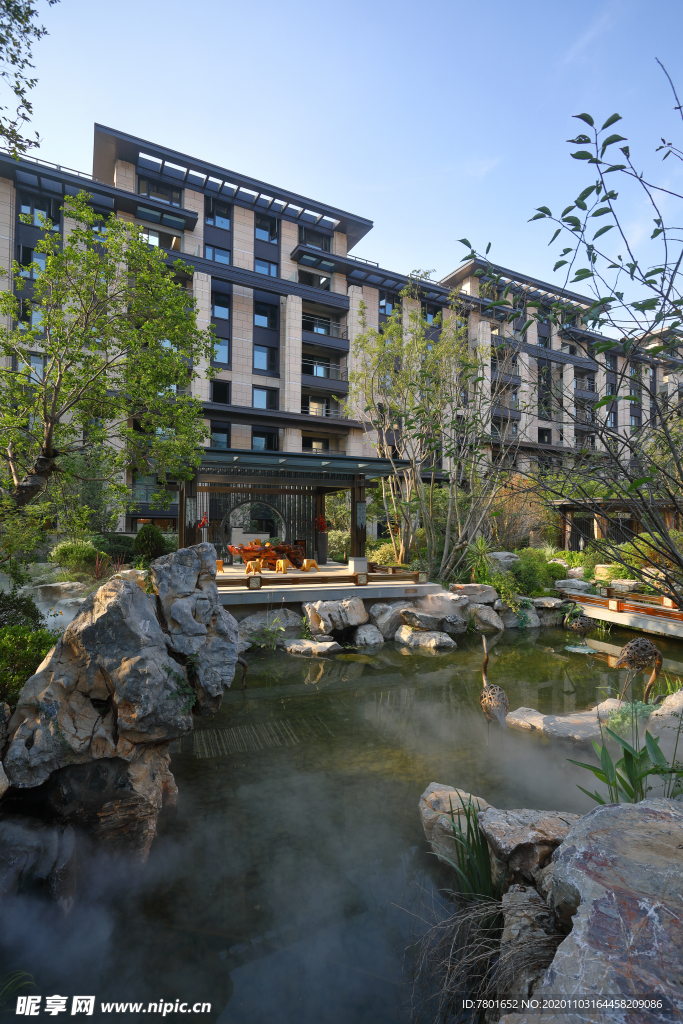 地产 新中式 洋房 实拍图 园