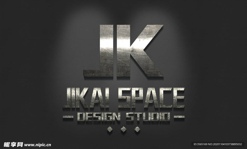 金属3D标志LOGO墙面贴图样