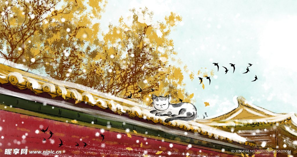 砖墙冬季复古背景海报素材