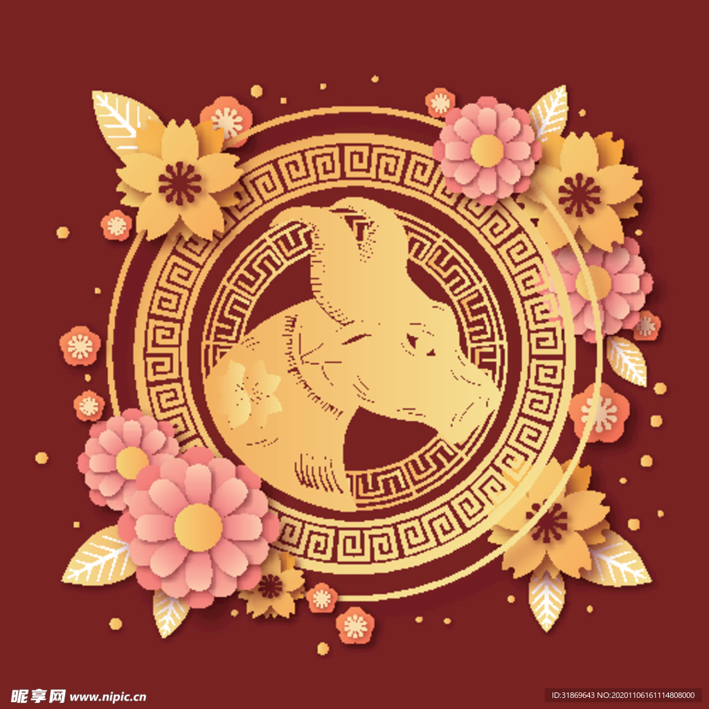 牛 新年展板背景