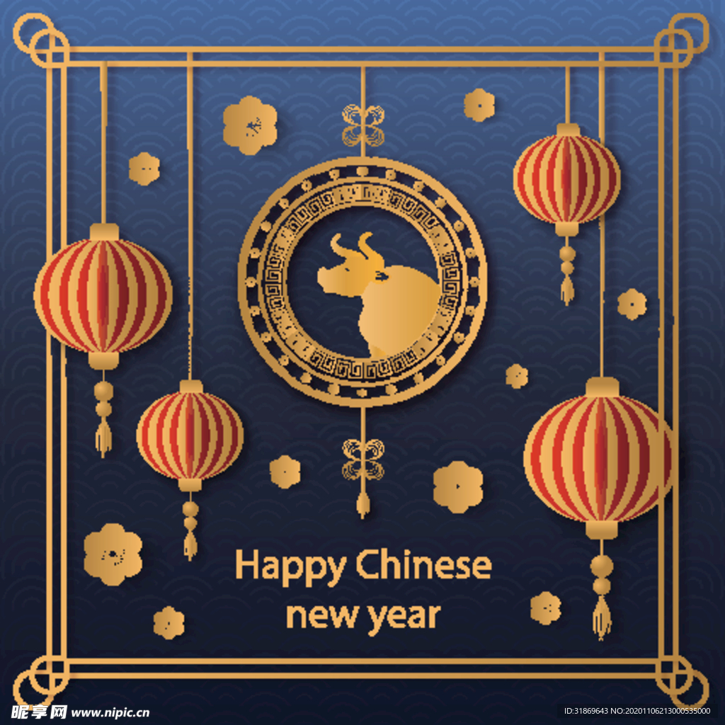 牛 新年展板背景