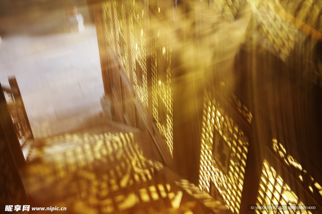 古代房子光线拍摄