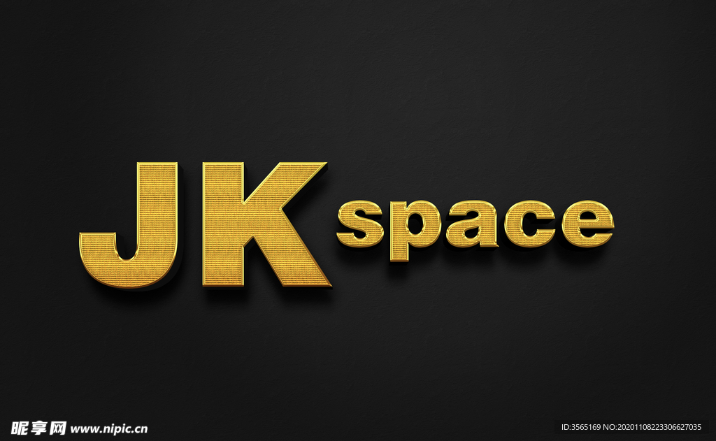 暗黑金色3D特效字PSD模板