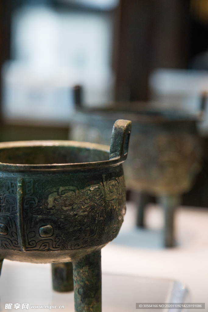 香炉铜制复古背景海报素材