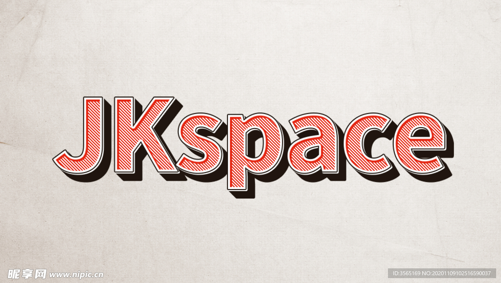 复古文字立体效果PSD贴图样机