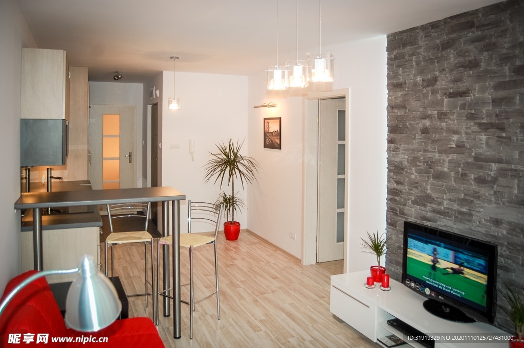 平面 碎石电视 白色 木 支架