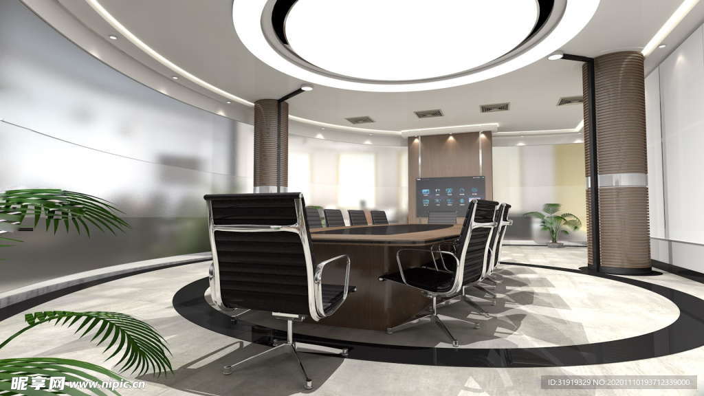 办公室扶手椅 内 房间 圆桌会