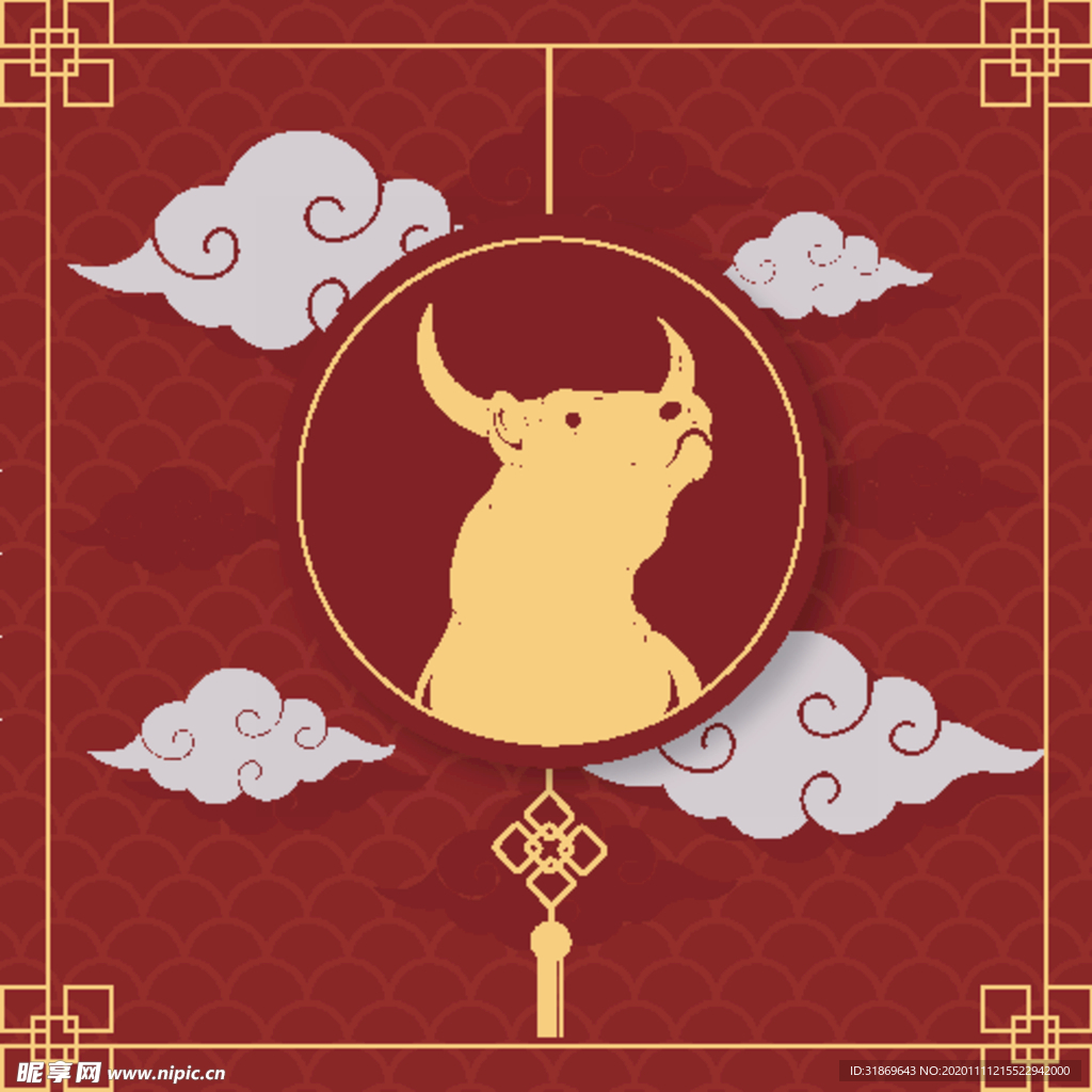 牛 新年展板背景