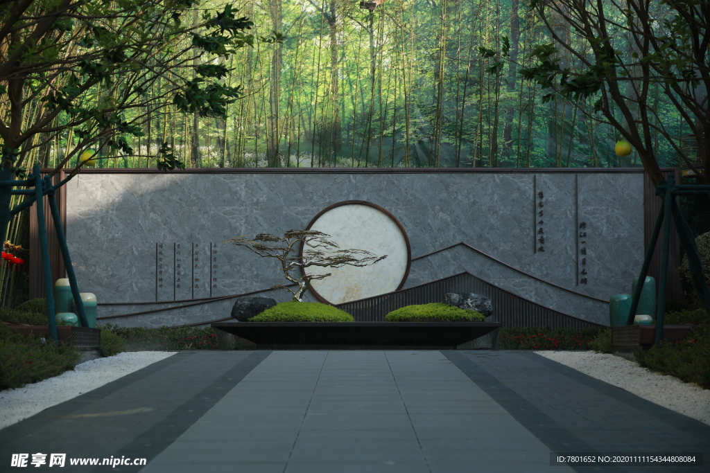 地产 新中式 别墅 实拍 院子