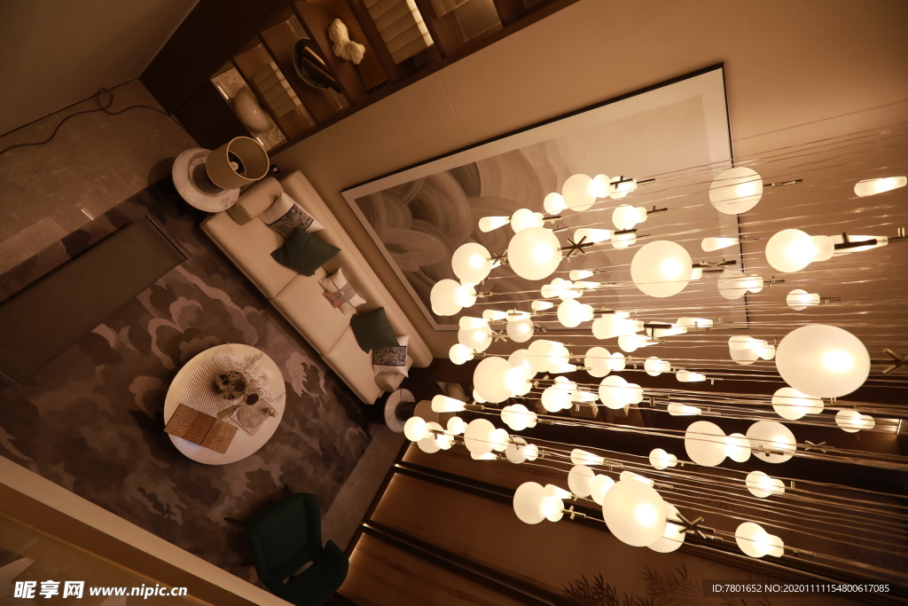 地产 新中式 别墅 实拍 客厅