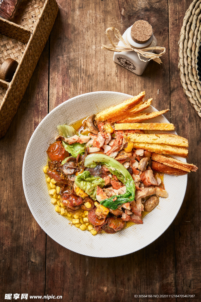 沙拉美食食材背景海报素材