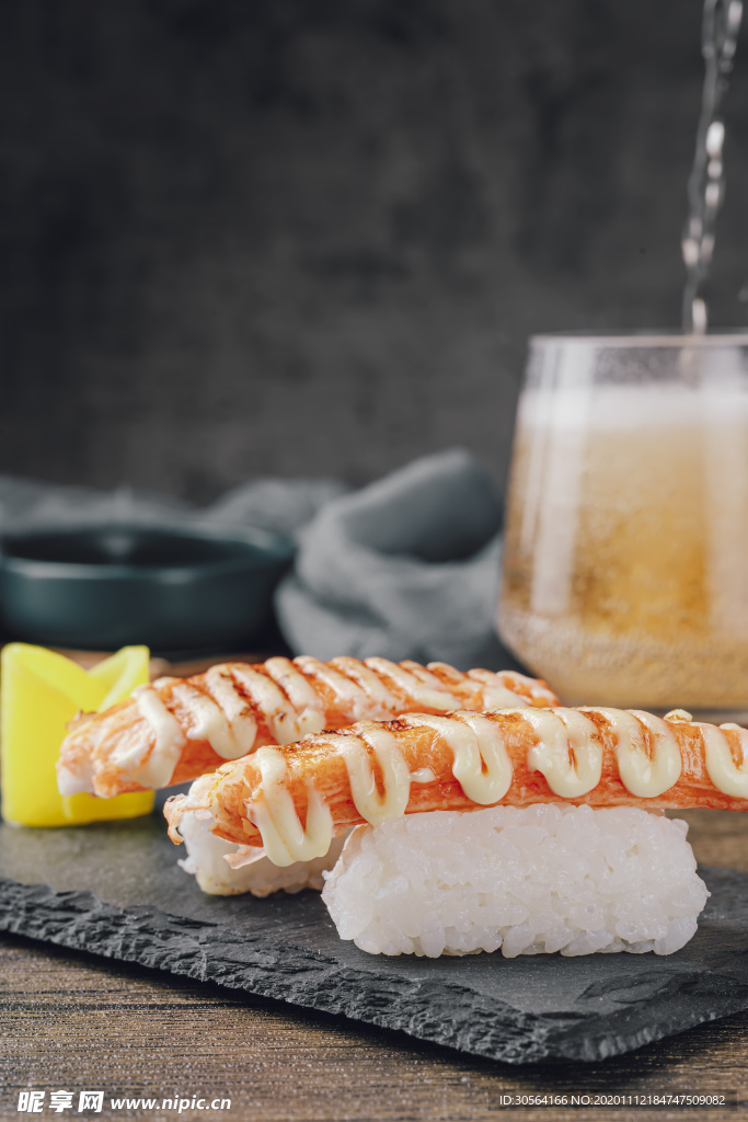 日式寿司美食食材背景海报素材