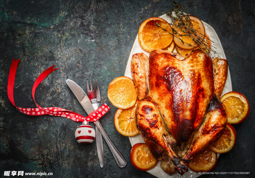 火鸡美食食材背景海报素材