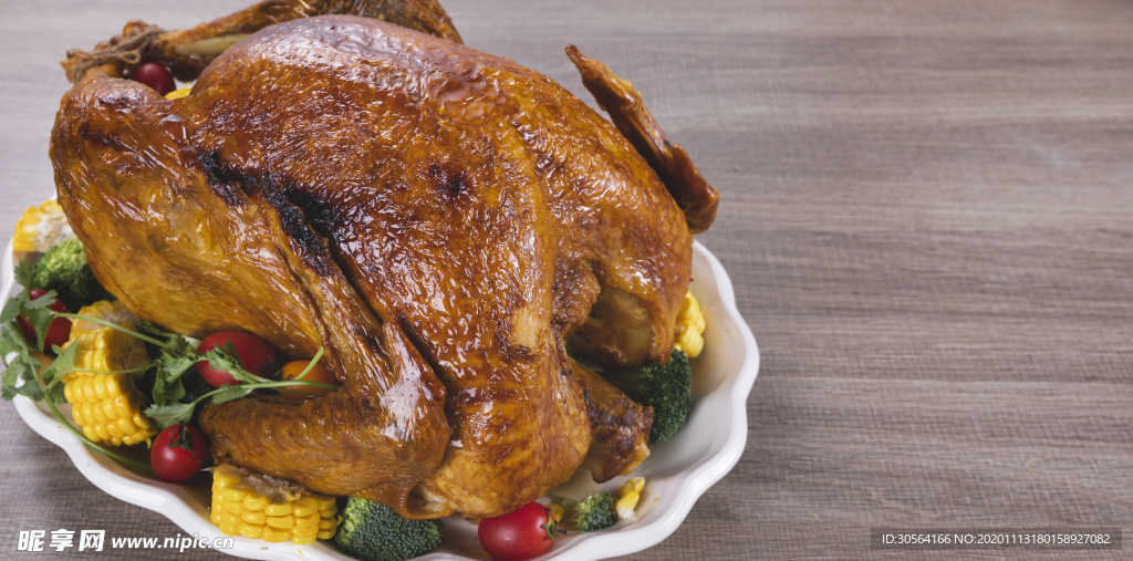 火鸡美食食材背景海报素材