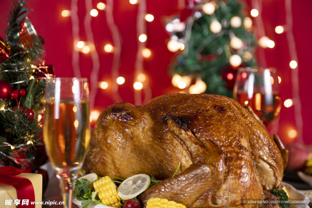 火鸡美食食材背景海报素材