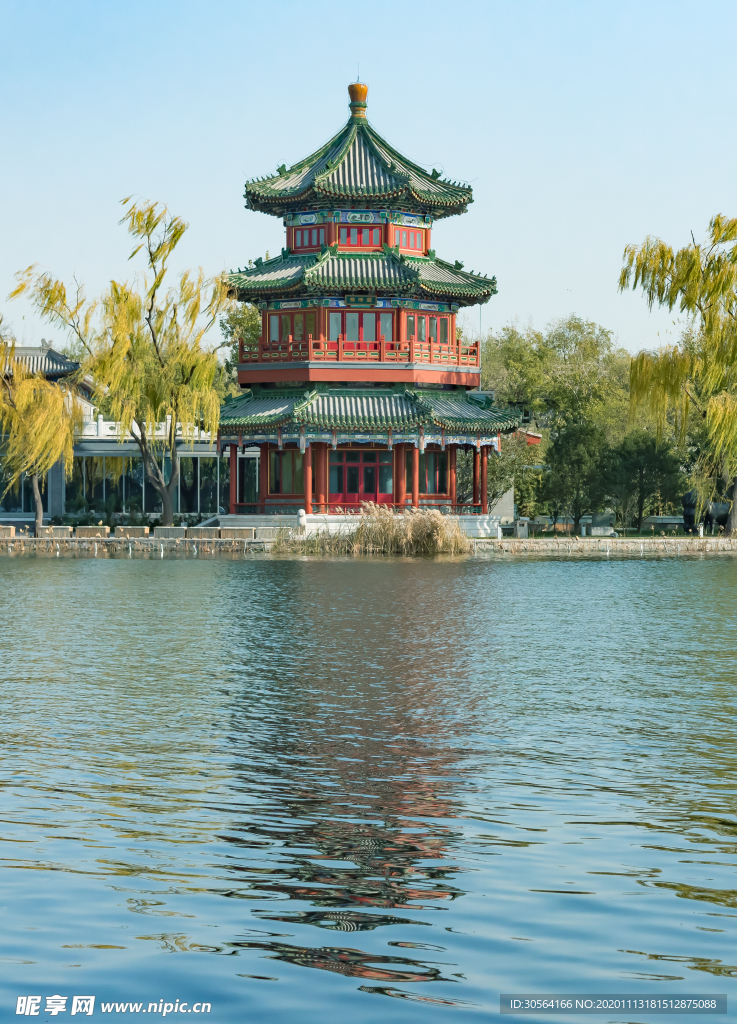 凉亭复古建筑背景海报素材