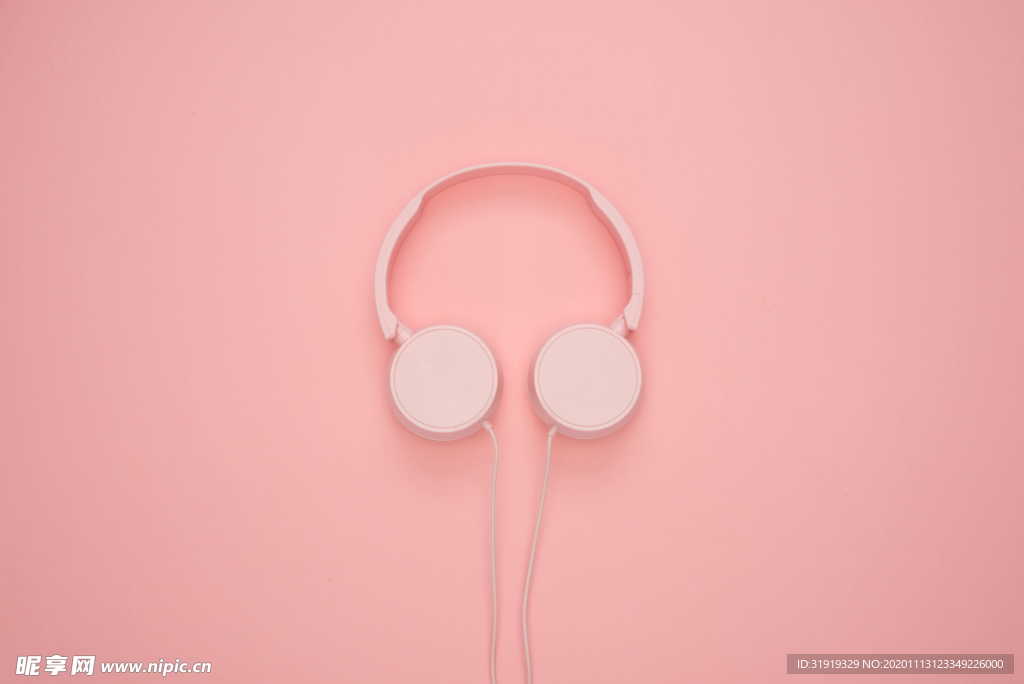 白色耳机 艺术 背景