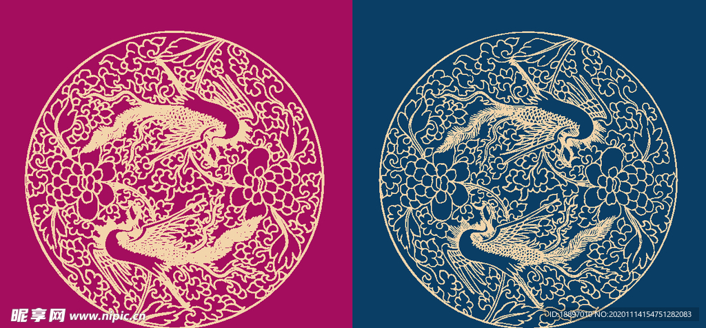 圆形底纹 中国风 矢量纹饰