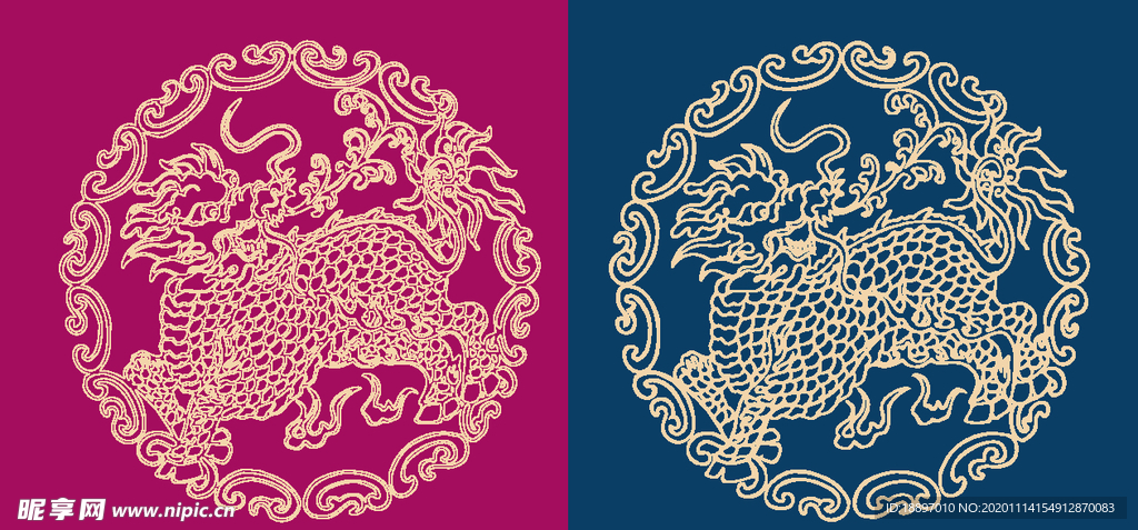 圆形底纹 中国风 矢量纹饰