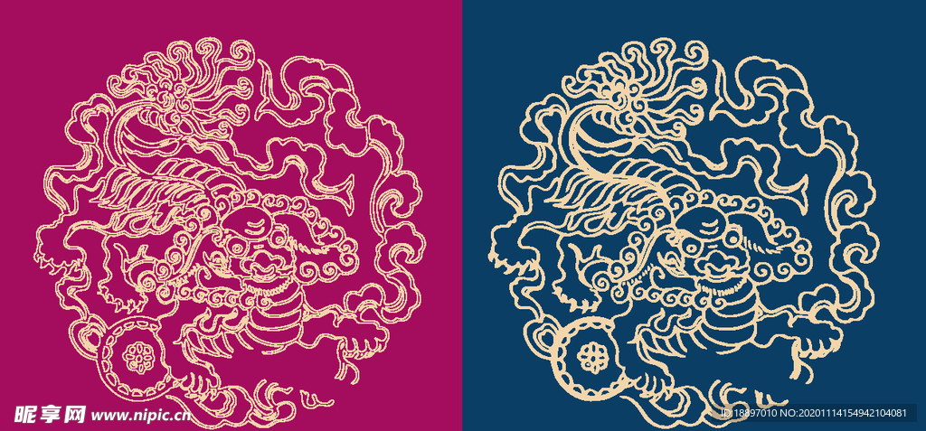 圆形底纹 中国风 矢量纹饰